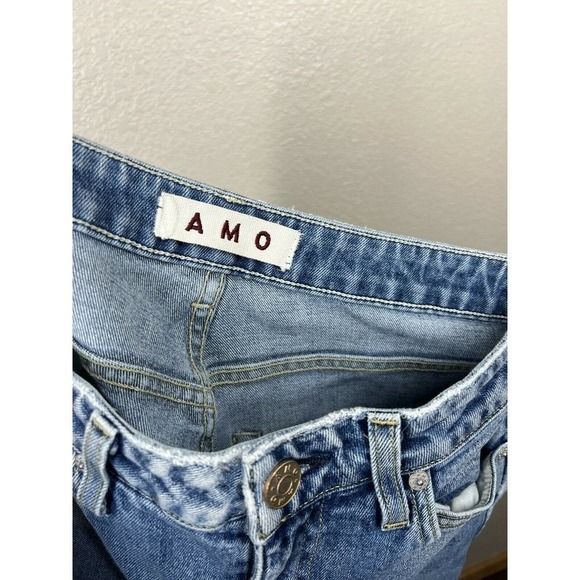 AMO High Rielse Stix Crop Jean 28 Wild One Distressed - Picture 4 of 5